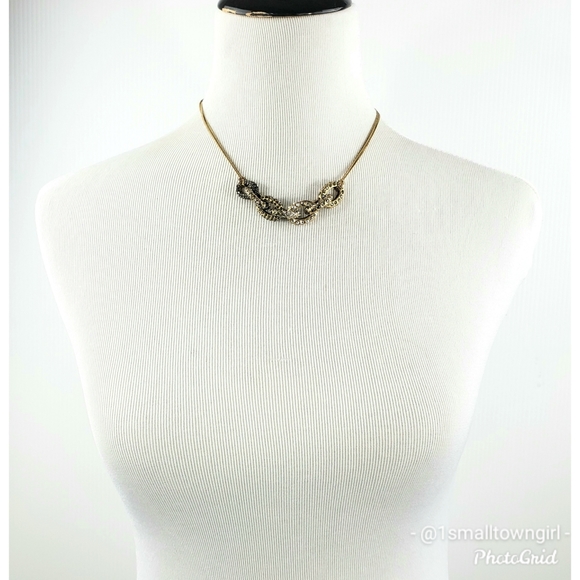 J. Crew multi-color pave stone link necklace 9" - Picture 2 of 8